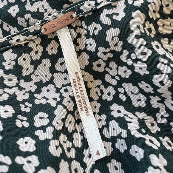 FREE People Kinsley Floral Wrap Dress Size 4 Green Western Country Boho Puff - Picture 8 of 10